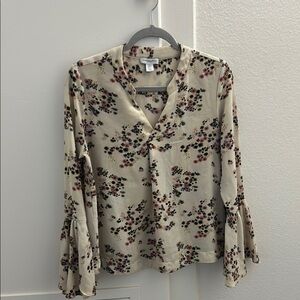 Carolina Belle Cream and Purple Floral Top
